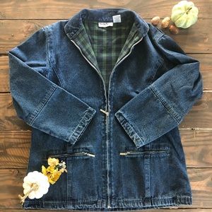Long jean jacket in size medium